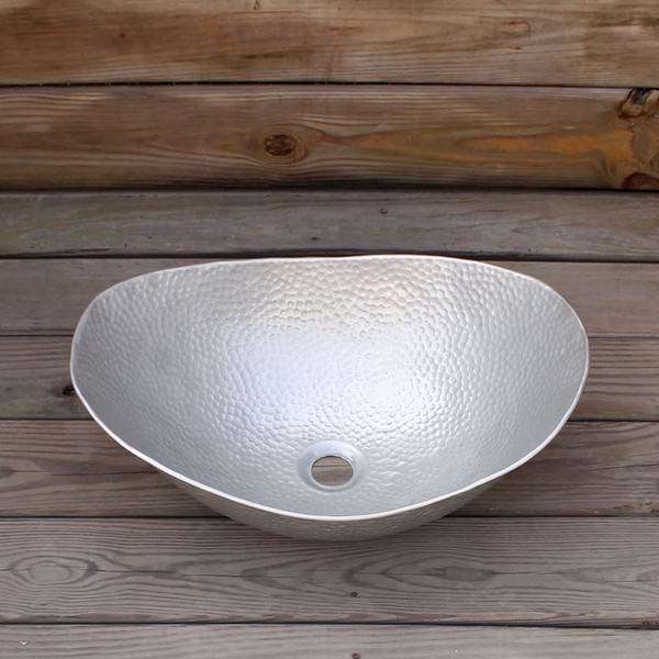 Hand hammered bathroom sink copper Basin Polished CopperOval Copper VanitySink