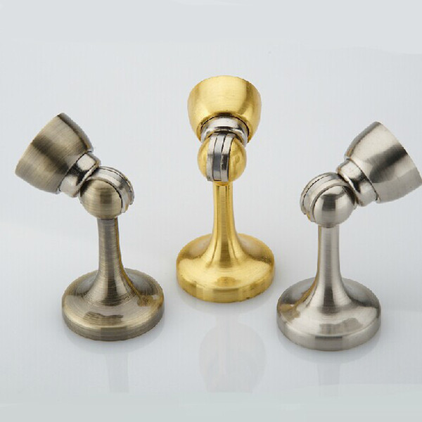 High Quality Zinc Alloy Door Stops Satin Nickel Stain Gold Antique Brass Restroom Kitchen, Bedroom Door Stopper floor knob