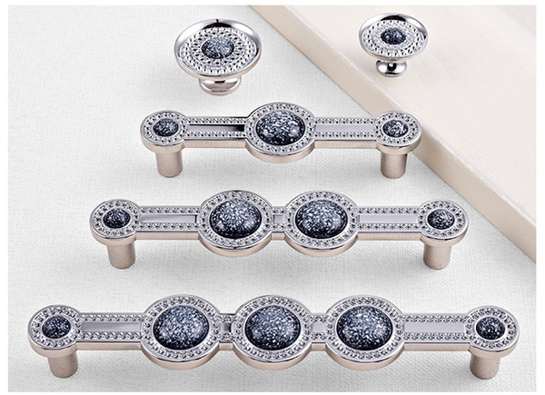 160mm modern fashion creativity sliver gold kitchen cabinet cupboard door handle Marble pattern ceramic dresser drawer knobs 5
