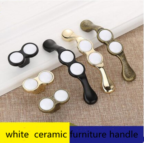 96mm 128mm modern simple white black kitchen cabinet cupboard door handle bronze gold dresser drawer knob pull 5