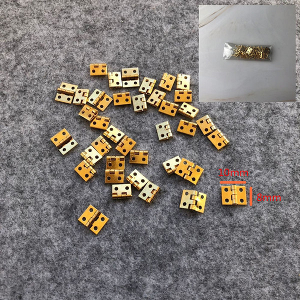 20pcs Mini Brass mini Hinges Small Decorative Jewelry Cigar Box Hinges with nails 10mm*8mm