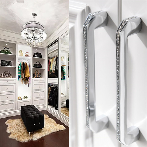 24K Gold Or Chrome Czech Crystal Drawer Cabinet Knobs Wardrobe Door Handle Furniture Knobs Pull Handles 2 Size Never Fade