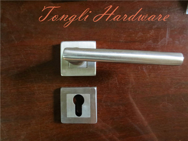 2015 Big sales for stainless steel 304 silver solid cast lever / room door handle, direct selling,0.43 kg per pair, free shipping