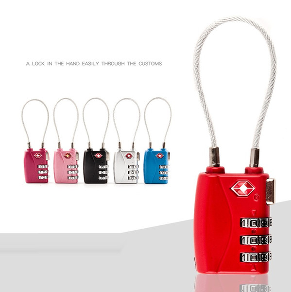 3 Digit Combination Padlock TSA Lock Luggage Suitcase Travel Bag Code Lock Black red yellow blue Alloy Combination Lock 6 colors mk521