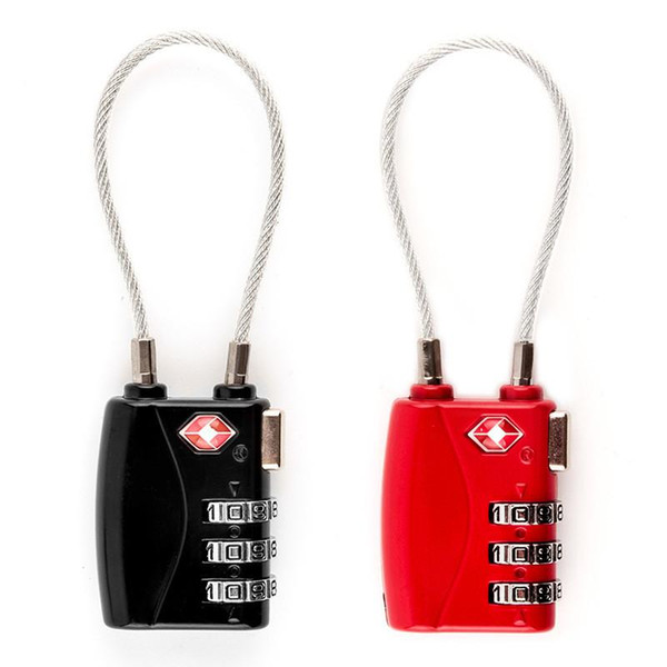 3 Digit Combination Padlock TSA Lock Luggage Suitcase Travel Bag Code Lock Black red yellow blue Alloy Combination Lock 6 colors