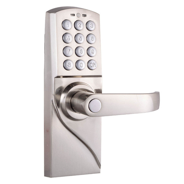 Digital Electronic Code Keyless Keypad Security Entry Door Lock Right Handle With Emergency Override Keys