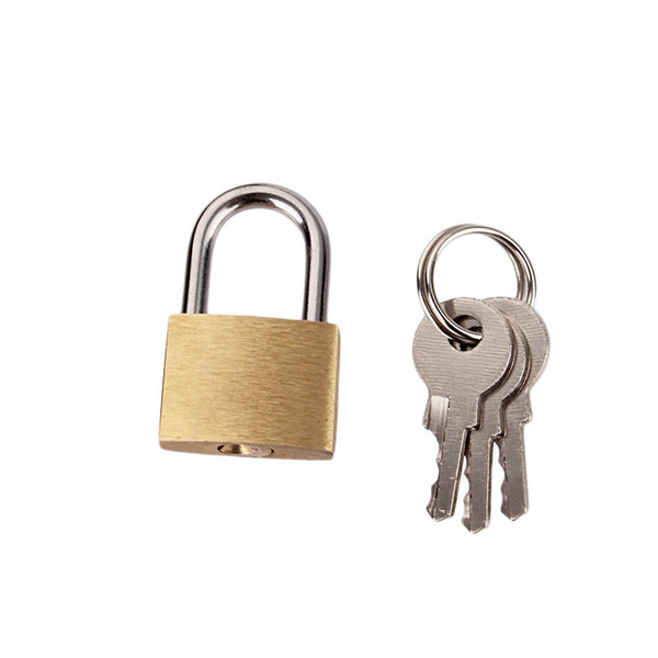 Mini Size Padlocks Copper Key Lock - Solid Brass Lock (Pack of 2 Key) for Indoor and Outdoor Travel