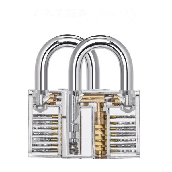 Transparent Cutaway Padlock Practice Lock for Locksmith Learning Combination Acrylic Practice Locks Skill Pick Lock OOA5473