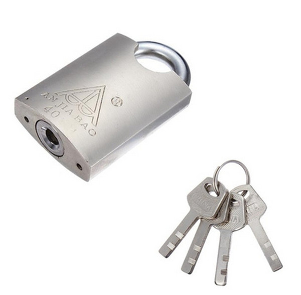 40mm 4 Keys Heavy Duty High Security Solid Lock Door Gate Box Safety Stainless Steel Padlock Gold Tone