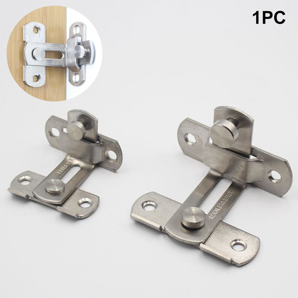 Cabinet Fitting Latch Hotel Anti-theft Door Lock Sliding Stainless Steel For Window Household Safety Hardware Hasp 90 Degree 2pcs