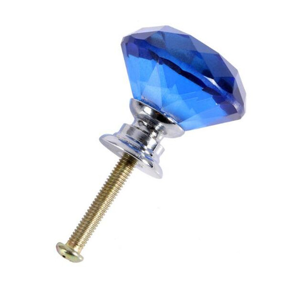 30mm Diamond Crystal Glass Door Knobs Drawer Cabinet Furniture Handle Knob Screw Furniture Accessories