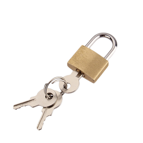 Mini Size Padlocks Copper Key Lock - Solid Brass Lock (Pack of 2 Key) for Indoor and Outdoor Travel