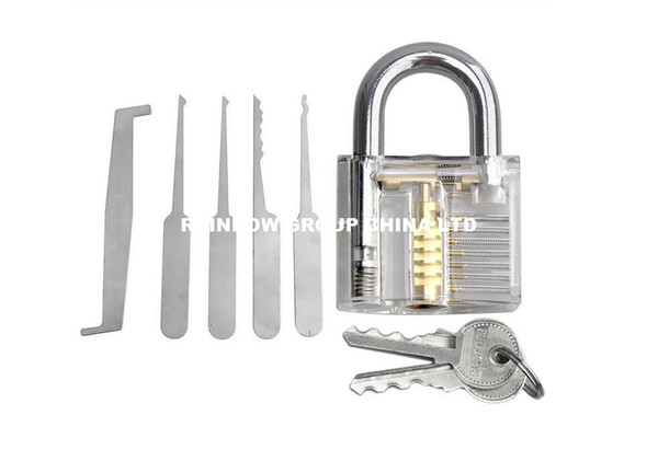 high quality professional Transparent Cutaway Dimple Clear Practice Lock with 5pcs lock pins hook key extractor FOR locksmith BK104