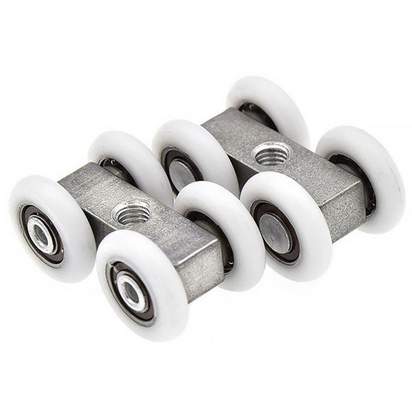 Bathroom Glass Door Sliding Rollers 4 Wheels Hanging Home Door Accessories Hardware Ultra-silence Sliding Wheels 6Pcs/Set