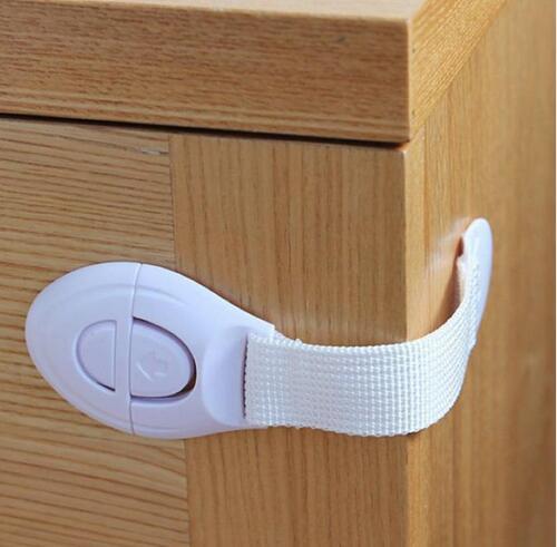 Popular Kids Drawer Lock Baby Safety Lock Adhesive Door Cupboard Cabinet Fridge Drawer Safety Locks Safety Locks Straps with opp bag