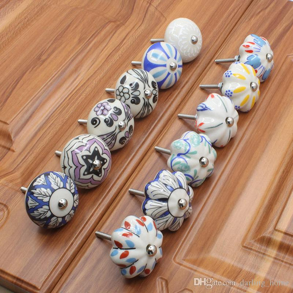 13 Design Ceramic Door Pull Handles Drawer Pull Furniture Antique Shell Handles Tiradores De Cajón Home Decor Kitchen Accessories
