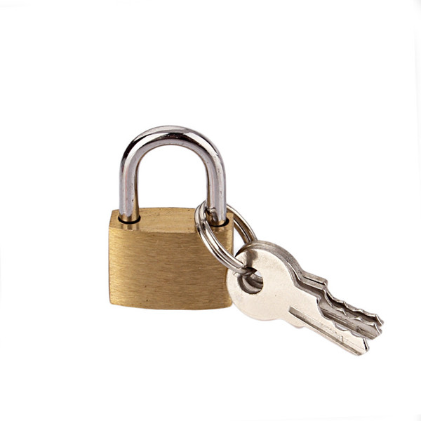 Mini Size Copper Padlock With Keys - Safely Lock Lockers, Tool Box, Backpack or Containers. Includes 2 Keys