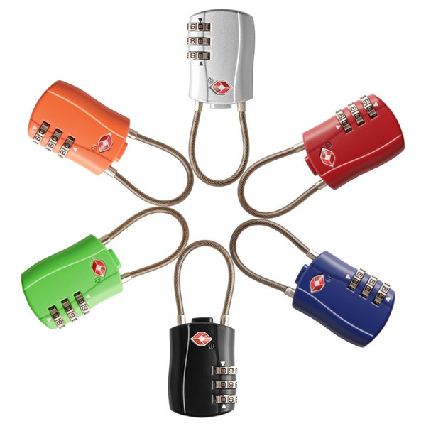 3 Digit Combination Padlock TSA Lock Luggage Suitcase Travel Bag Code Lock Black red yellow blue Alloy Combination Lock 6 colors lin4045