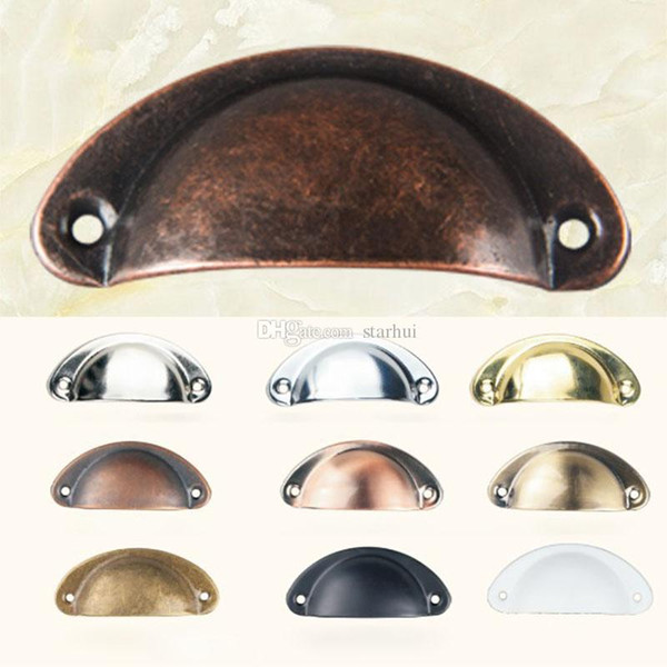 Vintage Cabinet Knobs and Handles Cupboard Door Cabinet Drawer Furniture Antique Shell Home Handles Pulls Free DHL WX9-1276