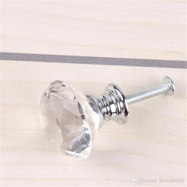 Free DHL 30mm Glass Cabinet Knob Drawer Shiny Polished Chrome Pull Handle Kitchen Door Wardrobe Hardware Used For Chest Bin Dresser