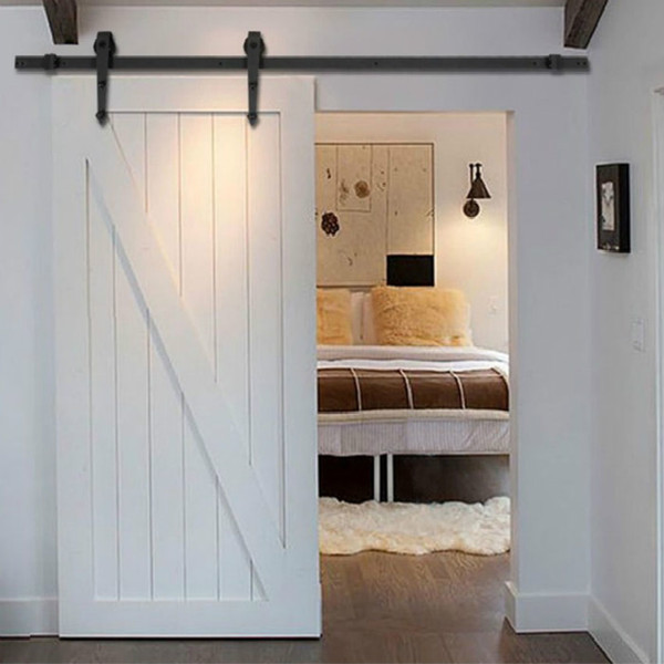 Free shipping-Home DIY Steel Sliding Barn Door Hardware-Rustic Wood Door Closet Hardware 5ft/6ft/6.6ft