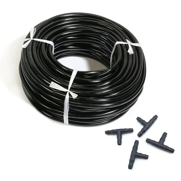 20m Hose Free Shipping Irrigation 4/7 Mm Pipe Used In Garden Lawn Sprinkler Canopy Assembly Handsel 10 Pcs Tee