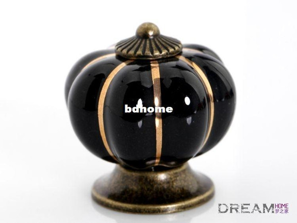Free shipping 10pcs pumpkin Ceramic knob for Kids/ Children, Kitchen Ceramic Door Cabinets Cupboard knob and handles Dia 40mm