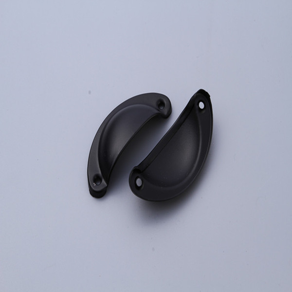 81mm Length Metal Iron Shell Shape Pull Handle for Closet Drawer Door Pack of 200 (Black Tone) 0281