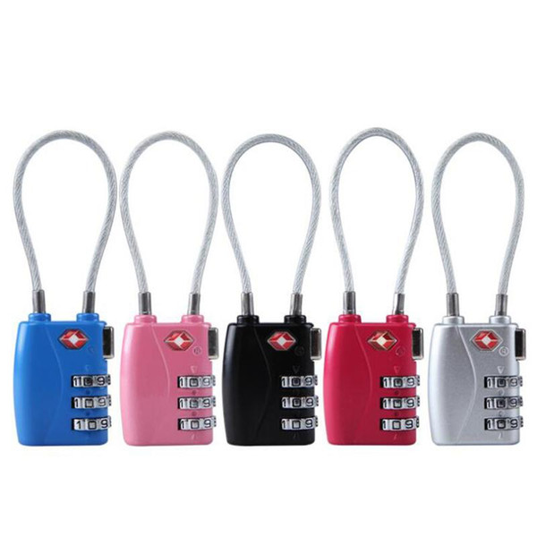 TSA Resettable 3 Digit Combination Cable Lock - Travel Luggage Suitcase Code Metal Padlock Security for School Gym Locker 100pcs