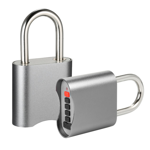 USB Rechargeable BT Keyless Padlock Waterproof 4 Digit Password / APP Unlock Anti-Theft Padlock Door Luggage Case Lock