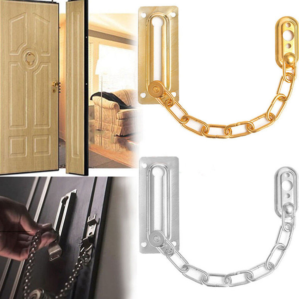 Chrome Chain Door Safety Guard Latch Security Peep Bolt Locks Cabinet Latches DIY Home Tools