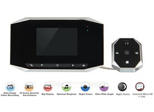 3.5 LCD Digital Video 4X Zoom 120 Wide angle Auto Door Viewer eye Doorbell Camera Peephole Motion Detection Night vision