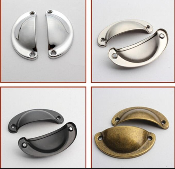 4 colors Vintage Cabinet Knobs and Handles Cupboard Door Cabinet Drawer Furniture Antique Shell Handle free shipping