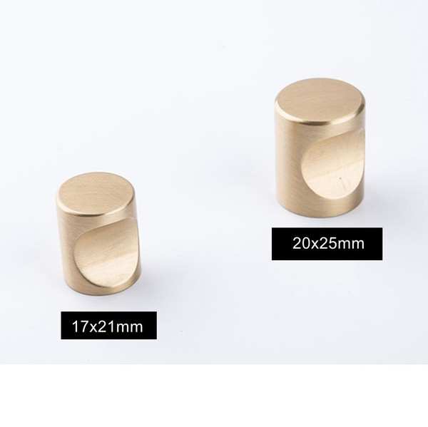 Gold Kitchen Cabinet Knobs Solid Brass Modern Furniture Drawer Handles Pulls Single Hole Dresser Knobs Cupboard Door Handle factory price