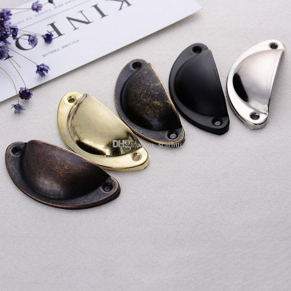 Vintage shell handle Cabinet Knobs and Handles Cupboard Door Cabinet Drawer Furniture Antique Shell Home Handles Pulls WX9-1277