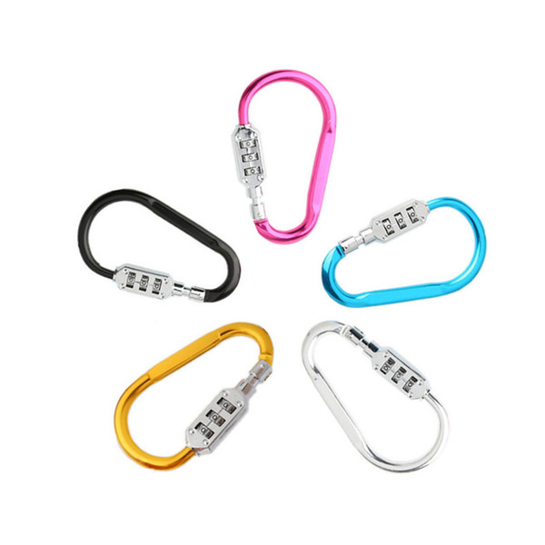 Combination lock Carabiner mountaineering Camping Hiking buckle coded lock Hanging hook Key Chain DL_HPL001