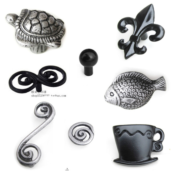 Modern new cabinet drawer wardrobe door handle pastoral style drawer handle aluminum hole Collectibles