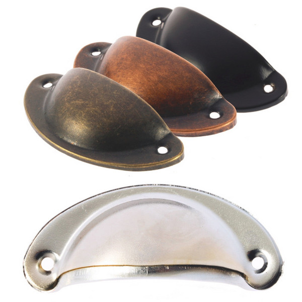 Hot wholesale - New Arrive 3 colors Vintage Cabinet Knobs and Handles Cupboard Door Cabinet Drawer Furniture Antique Shell Handle