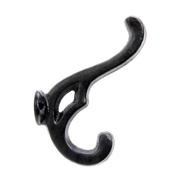 Cast Iron Hollow Out Hook Black Decorative Iron Art Clothes Hook Weight Hook