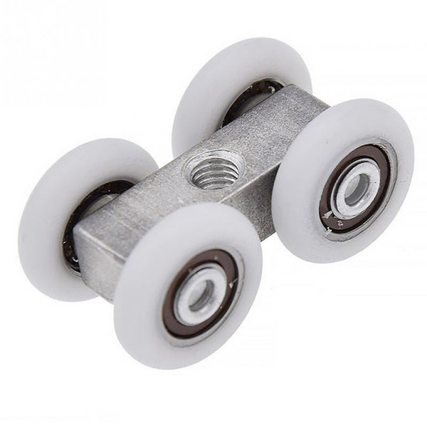 2PCS Bathroom Glass Door Sliding Rollers Kitchen 4 Wheels Hanging Home Door Accessories Hardware Ultra-silence Sliding Wheels
