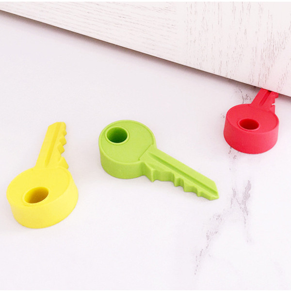 Silicone Key Shaped Colorful Door Stops Non-Slip Door Buffers for Office Home Baby Safe Floor Door Stopper