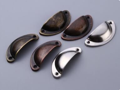 3 colors Vintage Cabinet Knobs and Handles Cupboard Door Cabinet Drawer Furniture Antique Shell Handle