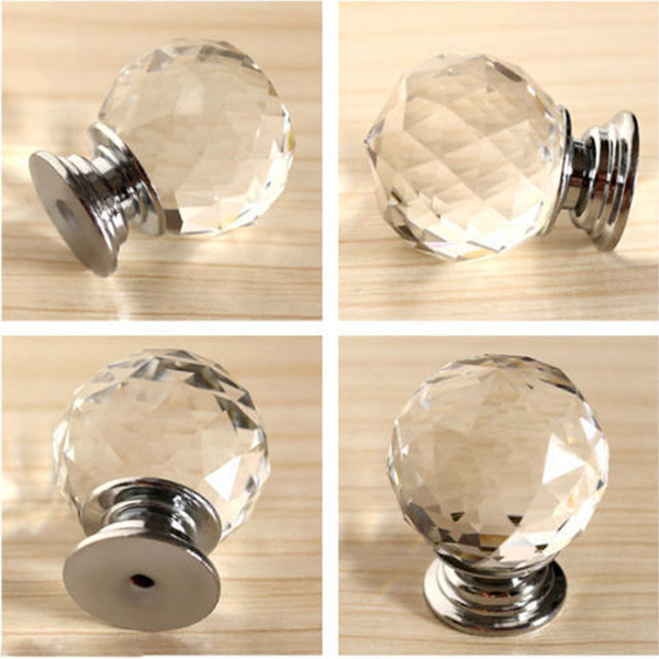 Modern Fashion K9 Glass Knob Crystal cabineDiamond Furniture Handles Hardware Drawer Wardrobe Kitchen Cabinets Cupboard Door Pull Knobs