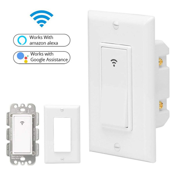 120 Type 1/2/3 Gang AC 100-240V Smart Paddle WIFI LED Light Switch Wall Panel Mobile APP Remote Control Works For Alexa Google Home IFTTT