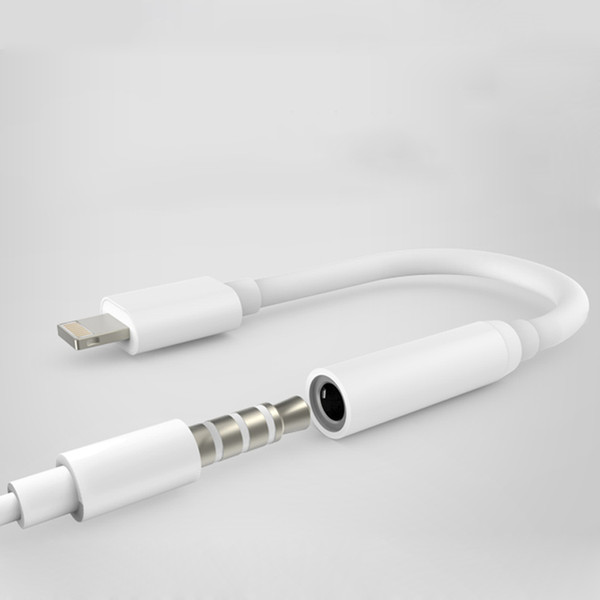Earphone Headphone Jack Adapter Converter Cable Lighting to 3.5mm Audio Aux Connector Adapter for IOS 12 Cord for iPhone7 TC190417 100pcs
