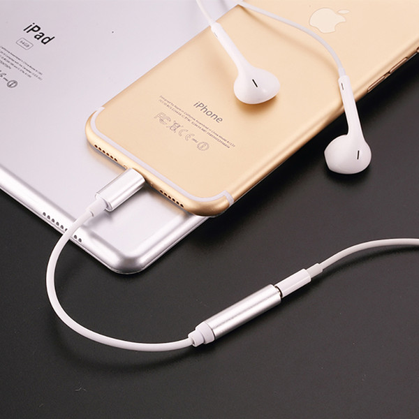 Earphone Headphone Jack Adapter Converter Cable Lighting to 3.5mm Audio Aux Connector Adapter for IOS 12 Cord for iPhone7 TC190417 200pcs