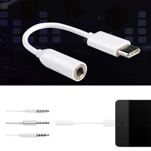 Earphone Headphone Adapter Converter Cable For Type c Light Portable Multi Device Compatibility Audio Aux Connector TC190417 100pcs
