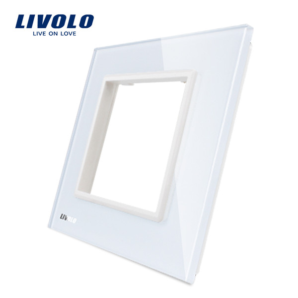 Livolo Luxury White Pearl Crystal Glass, 80mm*80mm, EU standard, Single Glass Panel For Wall Switch Socket,VL-C7-SR-11