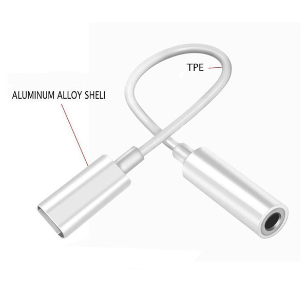 Earphone Headphone Jack Adapter Converter Cable Lighting to 3.5mm Audio Aux Connector Adapter for IOS 10.2 Cord for iPhone7 TC181220 200PCS