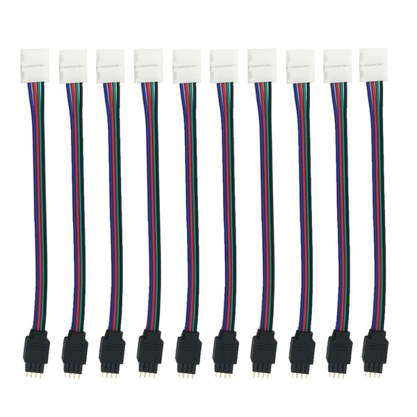 ZDM 10 PCS 4 Pin 10MM Connector Wire Male Cable For SMD 5050 Non-Waterproof RGB LED Strip
